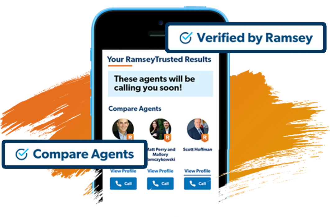 Phone displaying Ramsey Trusted Real Estate Agent Results