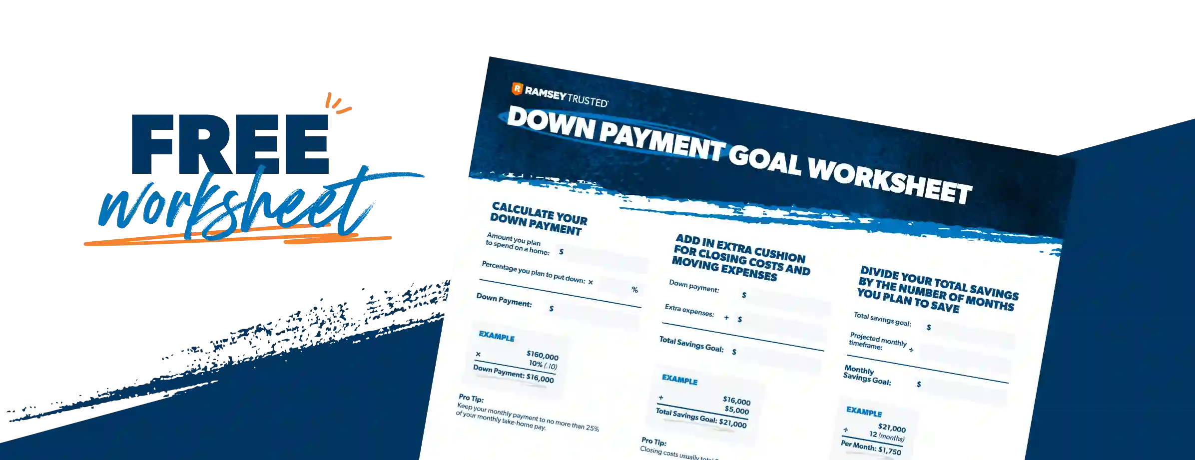 Free down payment goal worksheet