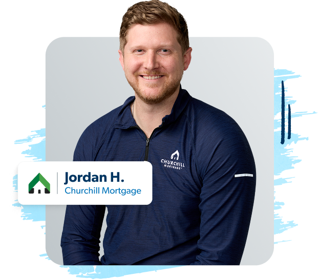 Man holding a phone with graphics showing he matched with an agent