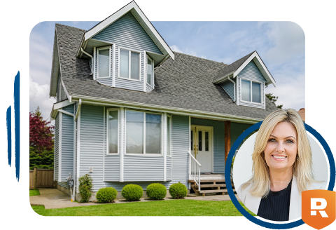 real estate agent with ramseytrusted logo and a house