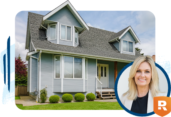 real estate agent with ramseytrusted logo and a house