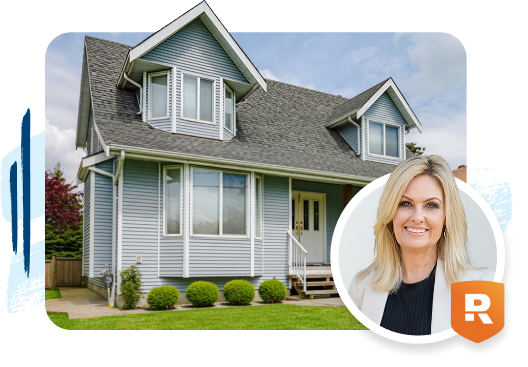 real estate agent with ramseytrusted logo and a house
