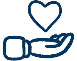 Heart in hand illustration