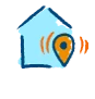 location symbol on house doodle