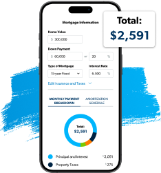 Mortgage calculator on phone