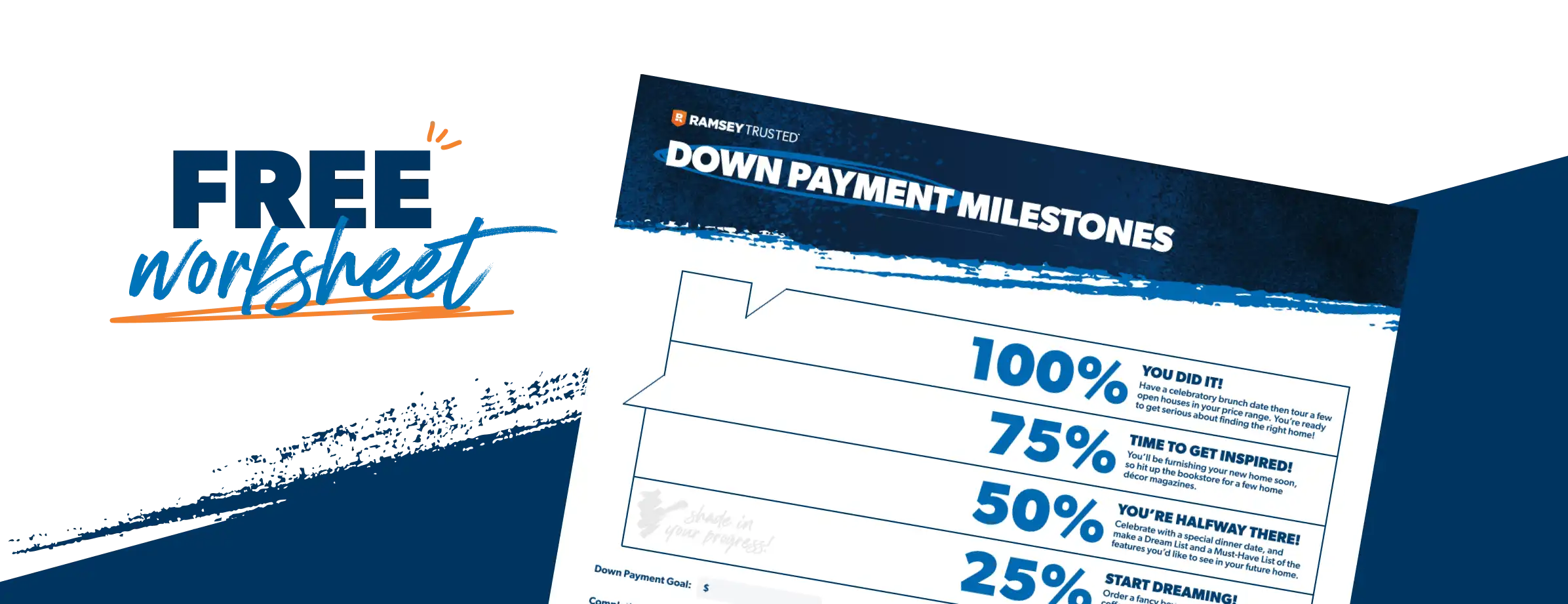 Free down payment milestone worksheet