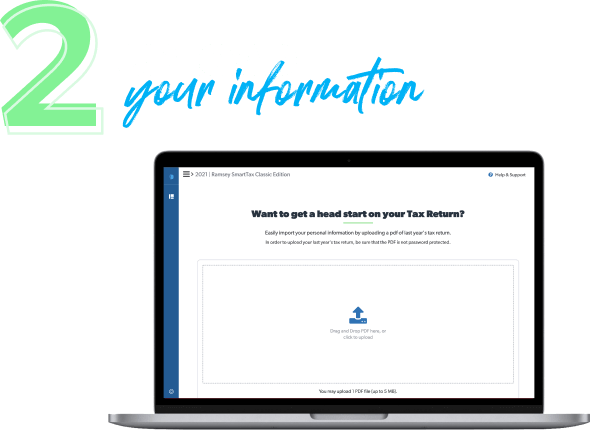 Laptop showing how to upload your information