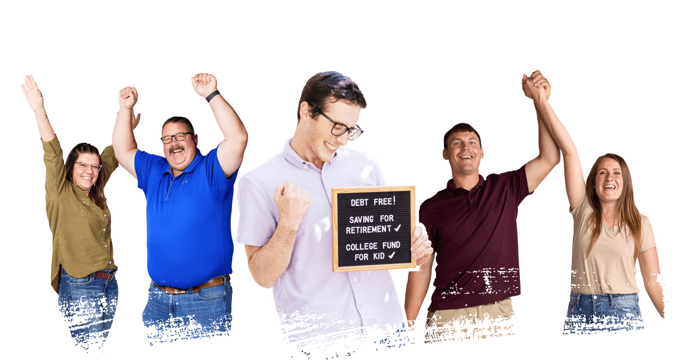 An image of a group of cheering people.