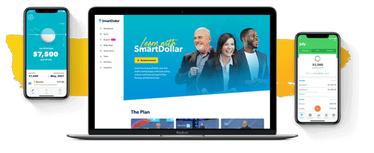 Laptop and iPhones featuring SmartDollar content and tools