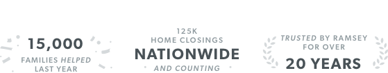 15,000 Families Helped Last Year | 125K Home Closings Nationwide and Counting | Trusted by Ramsey for Over 20 Years