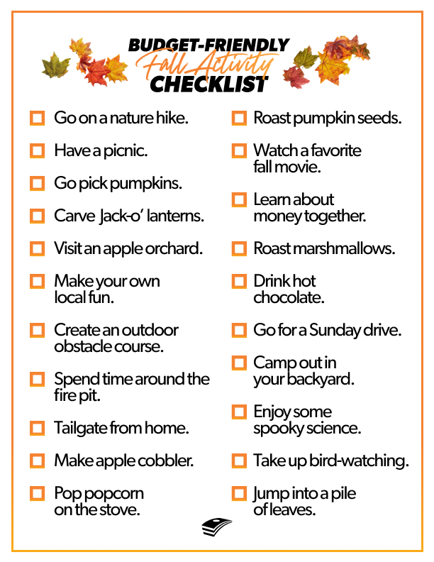 budget-friendly fall activities checklist