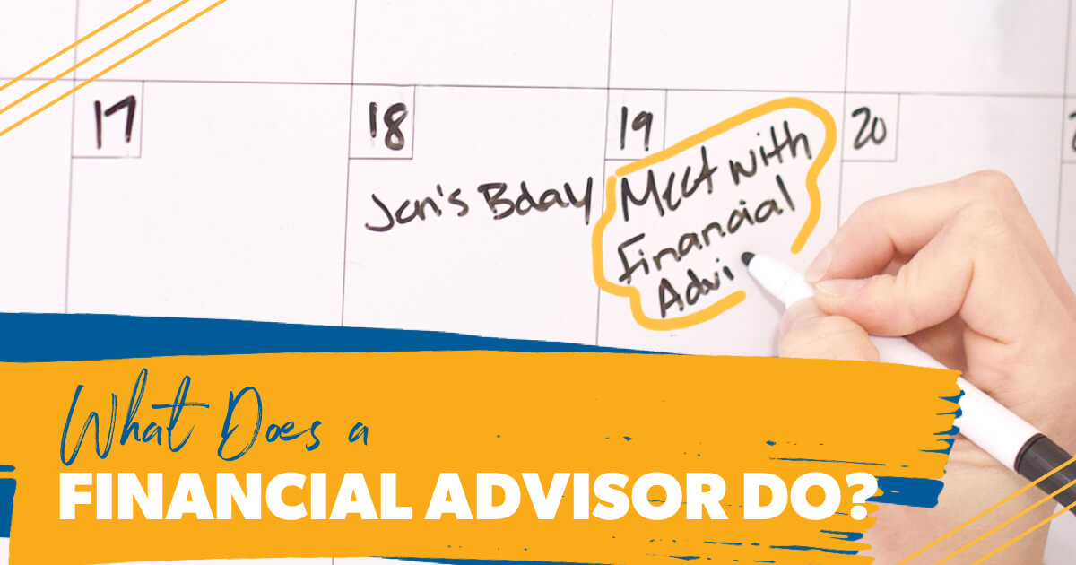 A person scheduling to meet with their financial advisor. 