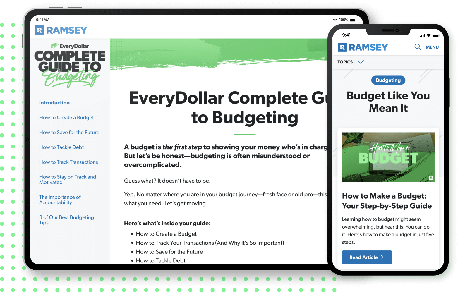 EveryDollar budgeting articles