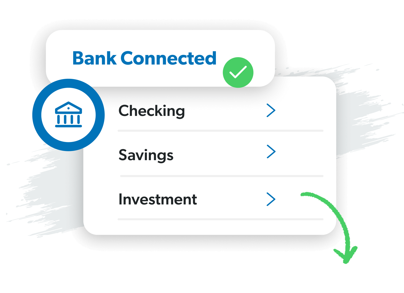 UI icons of how your bank connects in the EveryDollar app.