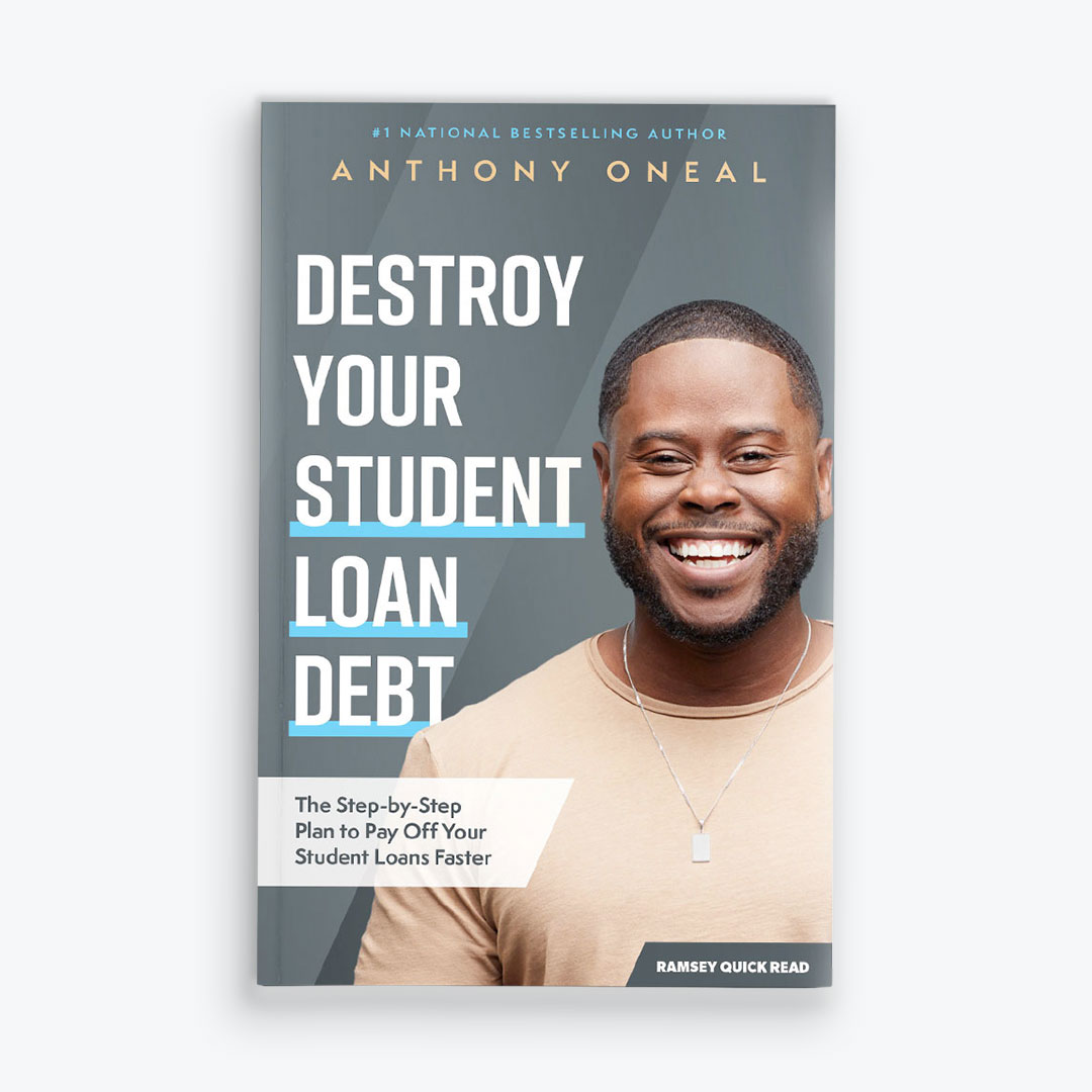 New! Destroy Your Student Loan Debt paperback Quick Read by Anthony ONeal, Ramsey Personality