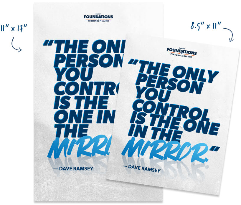 Poster that says "The only person you control is the one in the mirror."