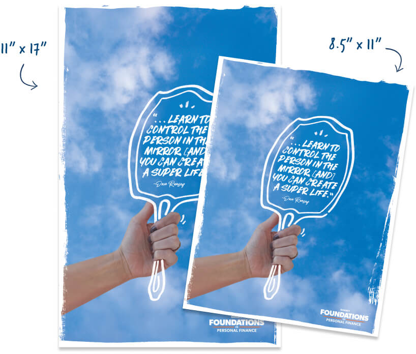 Poster that says "...Learn to control the person in the mirror, [and] you can create a super life."