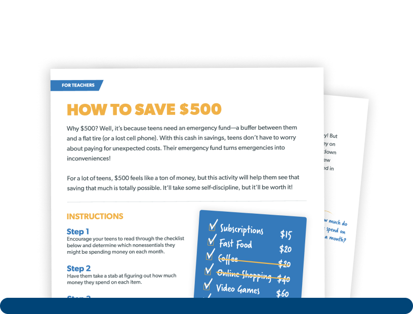 How to Save $500 Activity