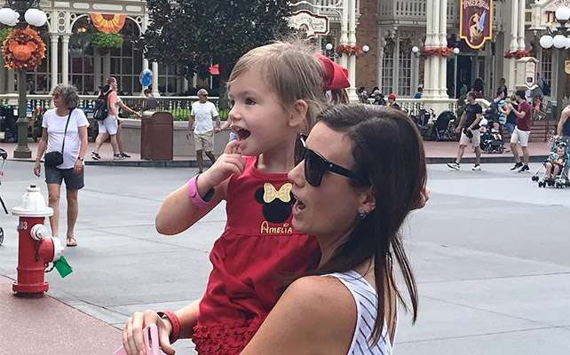 Rachel Cruze with her daughter Amelia at Walt Disney World Resort