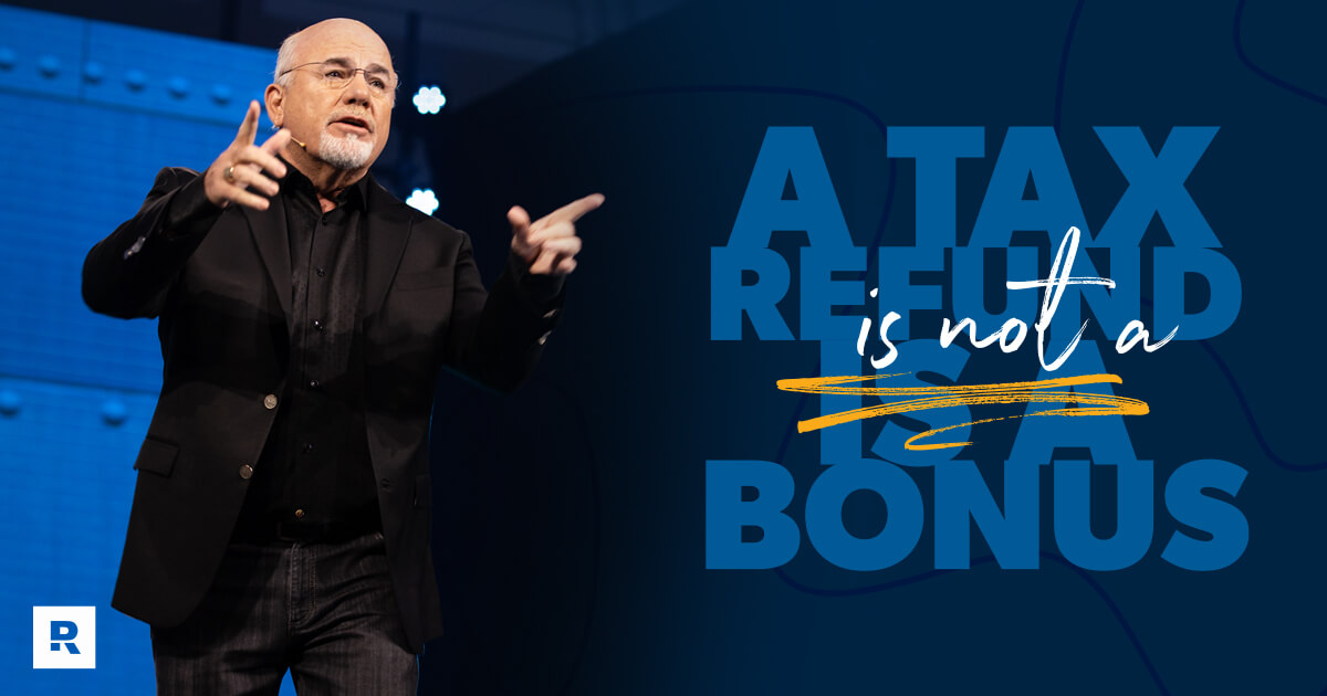 Dave Ramsey speaking on a stage.