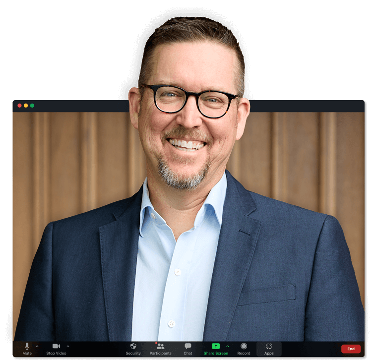 Coach, John Felkins on ZOOM Screen