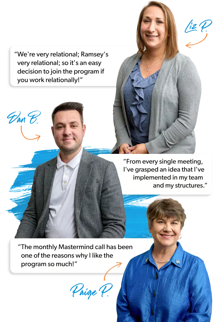 Image of 3 RamseyTrusted Real Estate Pros with quotes.