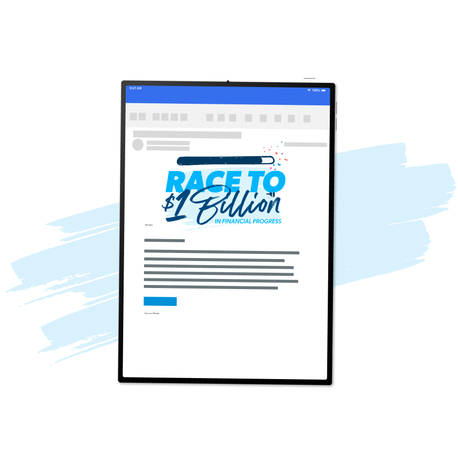 Race to $1 Billion Email Template