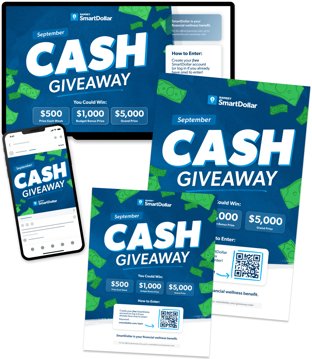 September Cash Giveaway Flyer, Media Slide and Other Resources