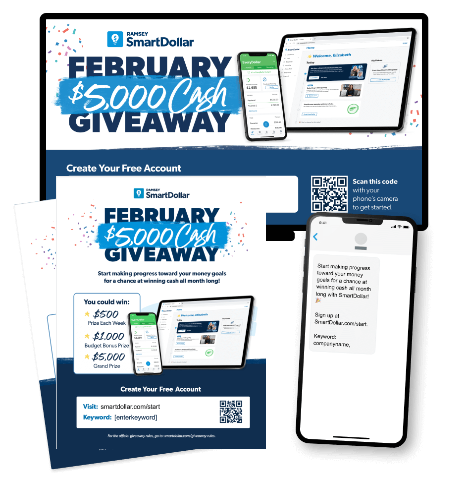 February Cash Giveaway Flyer, Media Slide and Other Resources