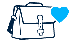 Briefcase with heart icon