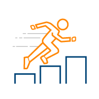 Person running up stairs icon