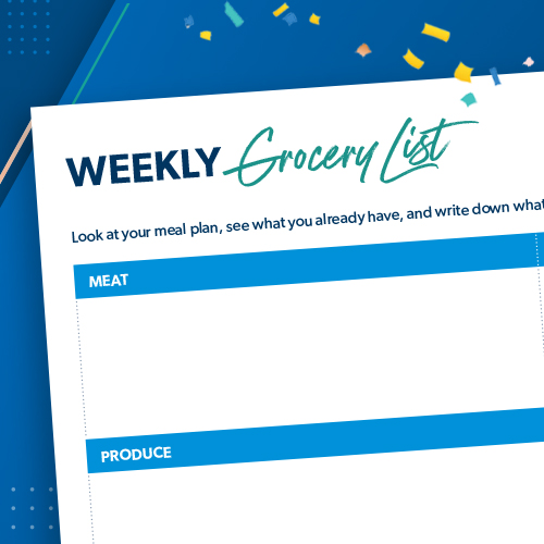 Preview of Weekly Grocery List download