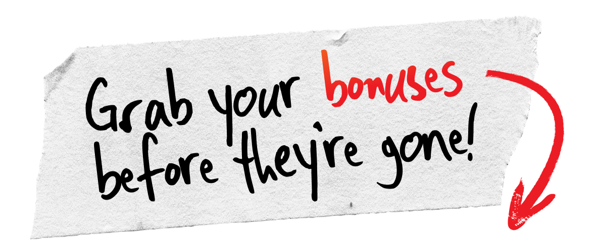 Grab your bonuses before they’re gone, with a red arrow pointing to the preorder button.