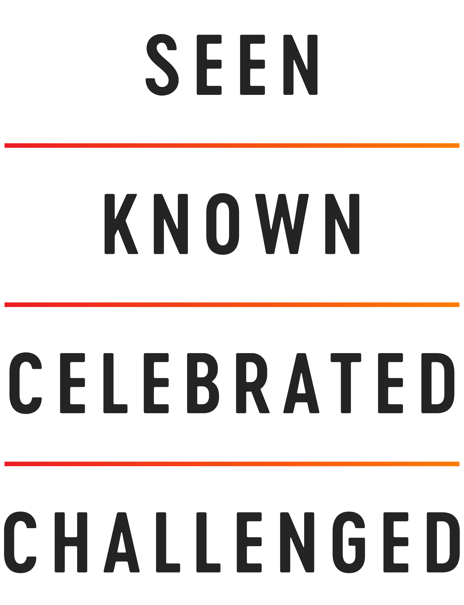 Seen, Known, Celebrated, Challenged