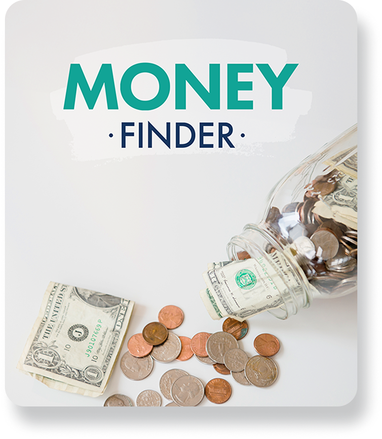 14 Day Money Finder with spare change laying around