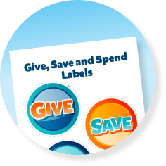 preview of Give, Save, Spend labels