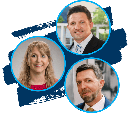Three headshots of our Endorsed Local Providers, our insurance professionals