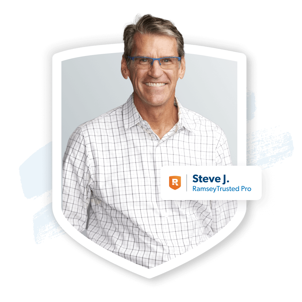 Steve, a RamseyTrusted Pro, smiling with a shield around him
