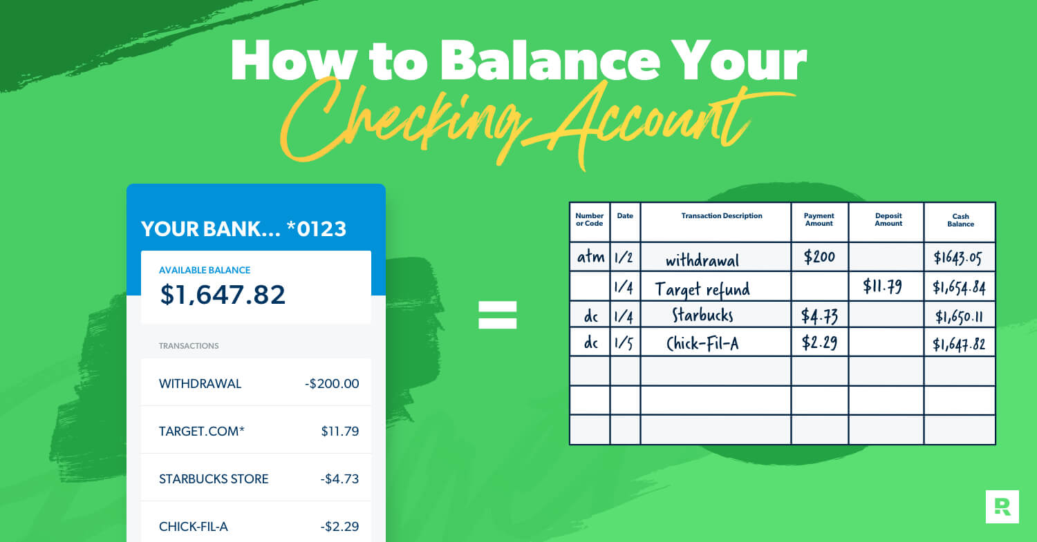 How to Balance Your Checking Account  RamseySolutions.com With Regard To Checkbook Register Worksheet 1 Answers