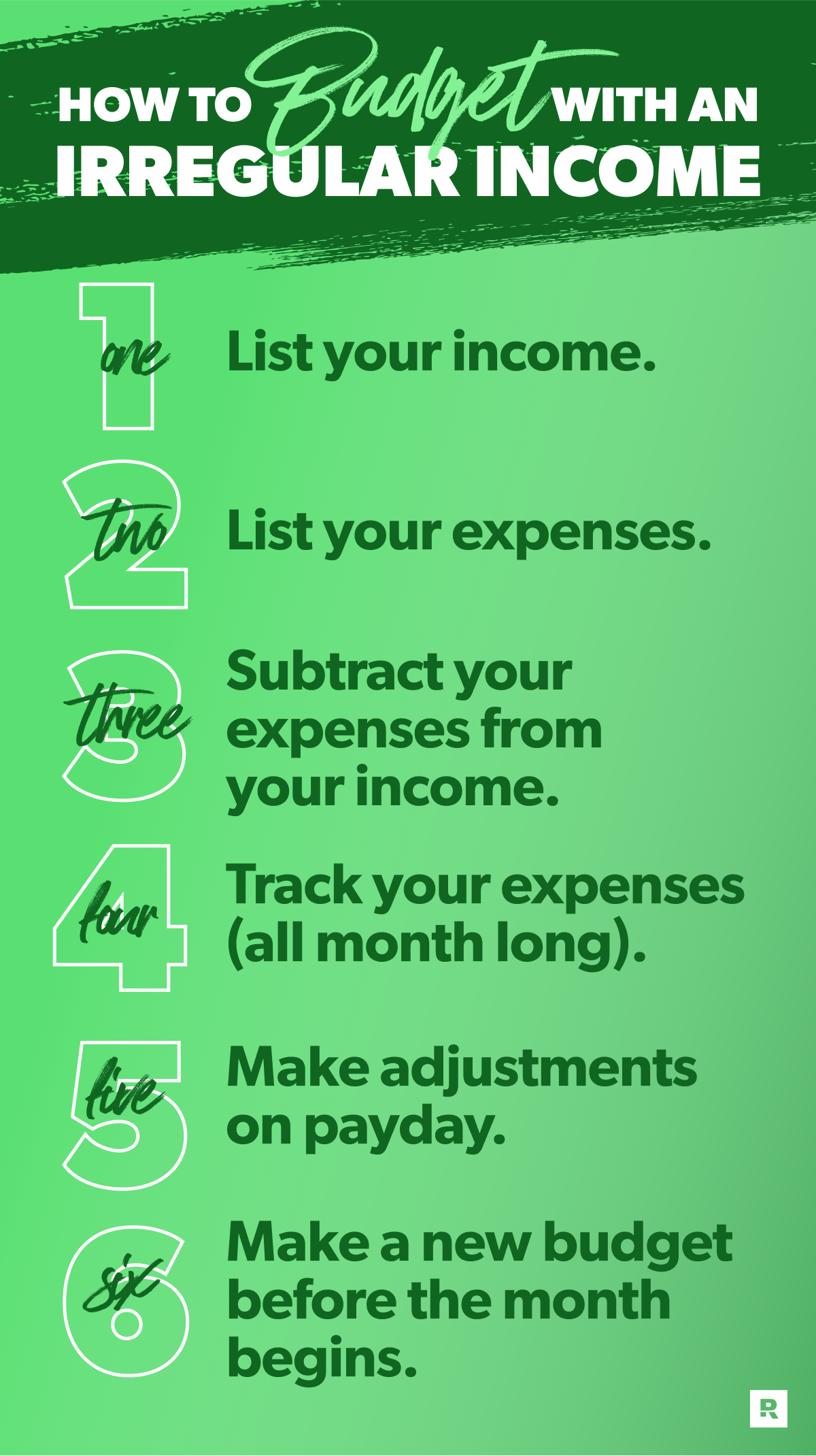 how to budget with an irregular income