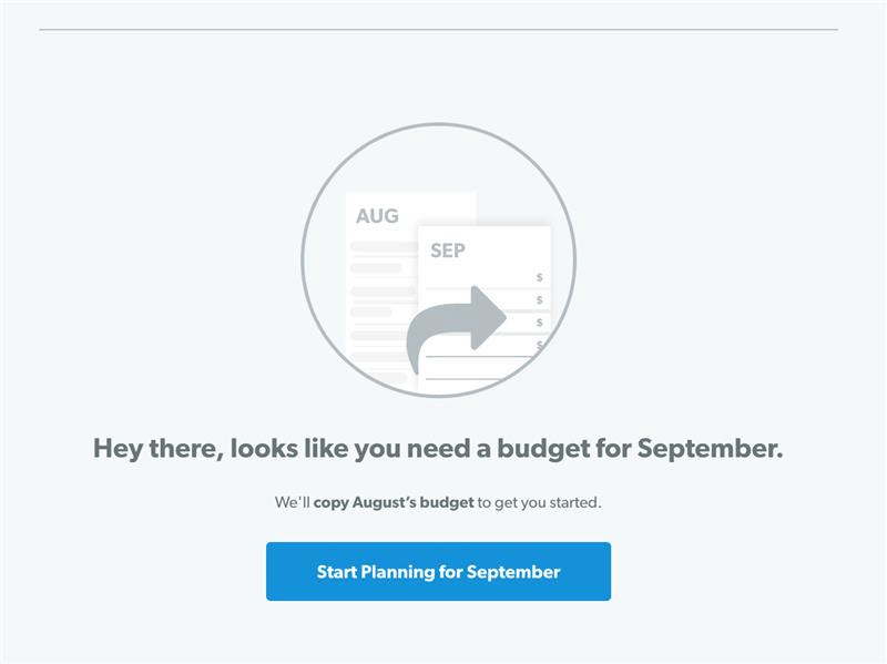 Start planning September's budget