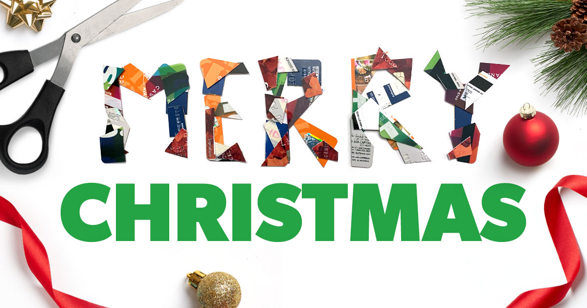 Credit cards cut up in time for Christmas.