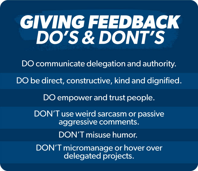 giving feedback do's and dont's