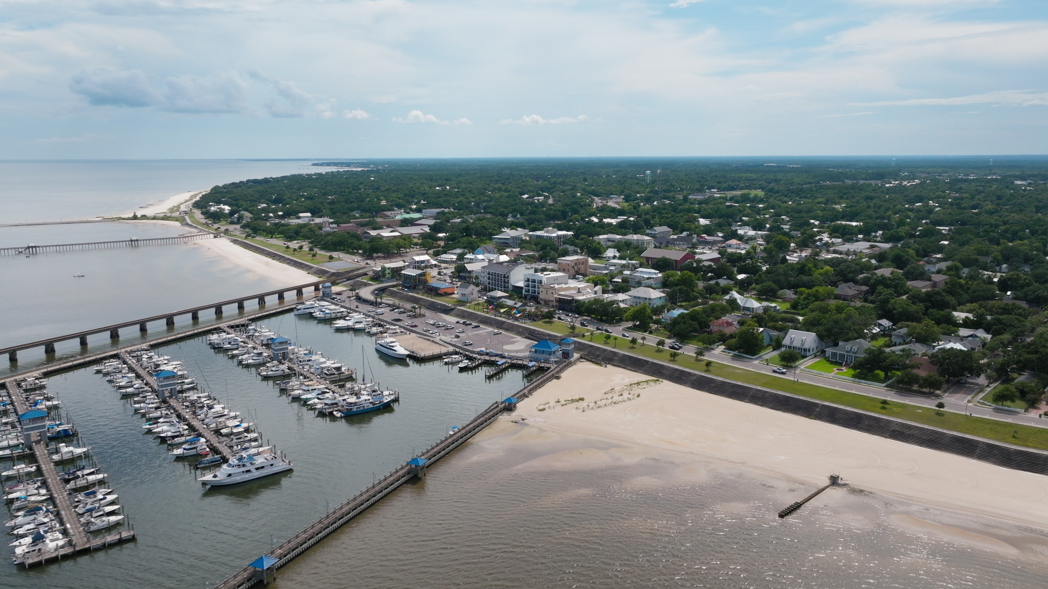 Aerial photo of Bay St. Louis, Mississippi.