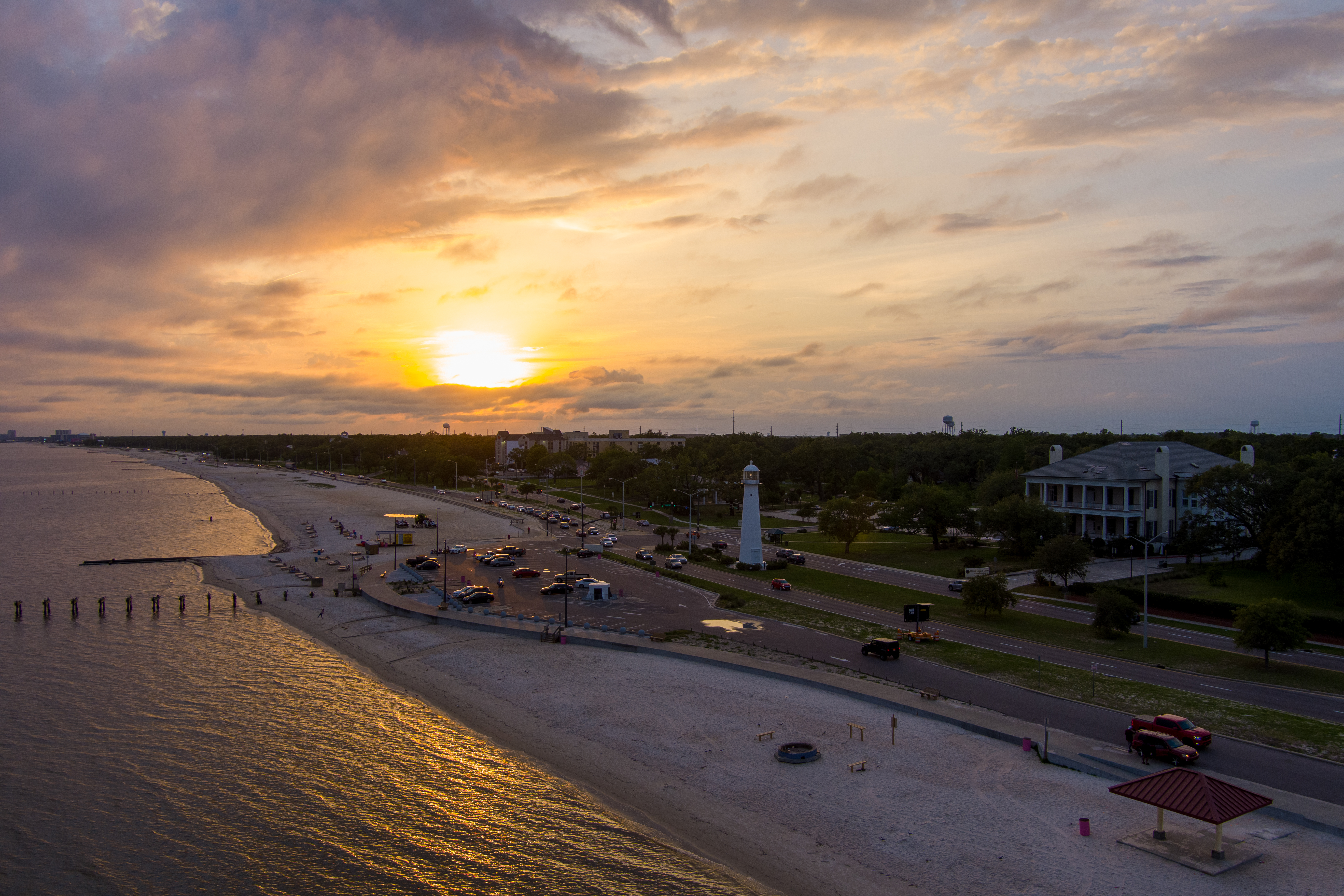 Aerial photo of Biloxi, Mississippi, shoreline.