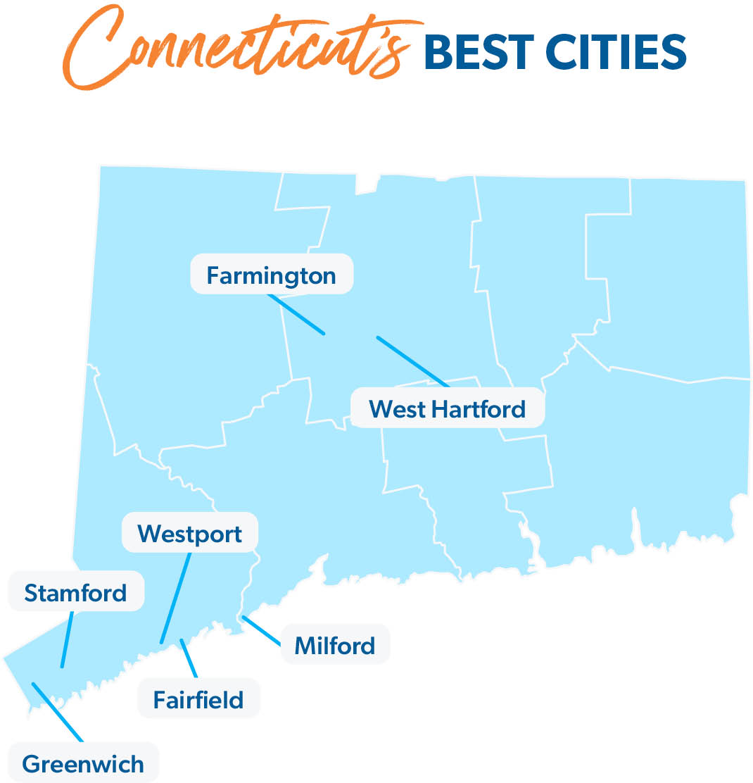 connecticut best places to live map of the state