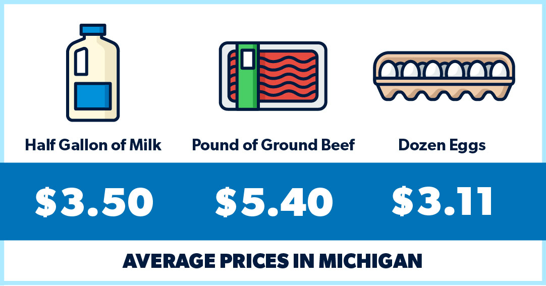 cost of groceries in Michigan