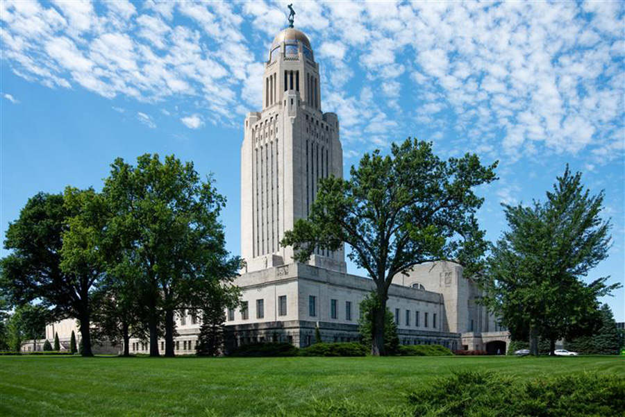 Photo of Nebraska State Capitol at Lincoln.