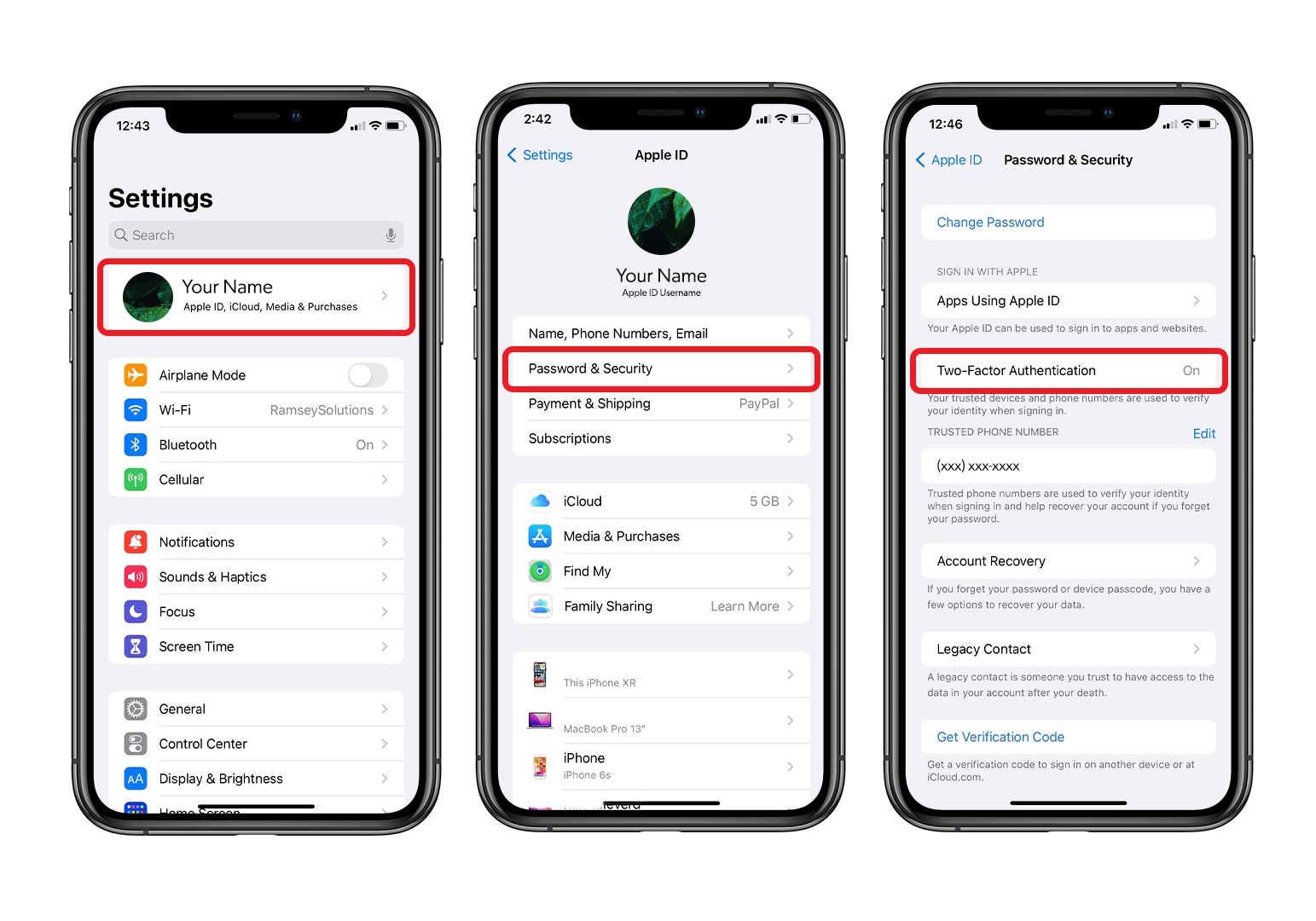 how to turn on two-factor authorization on an iPhone