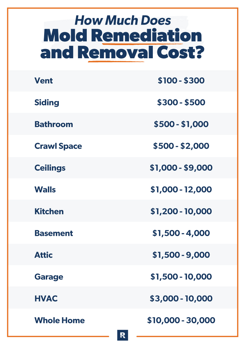 how much does mold remediation and removal cost